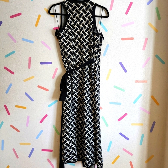 DVF Collared Sleeveless Vintage Weave Sweaterknit Wrap Dress NWT Sz XL - Picture 5 of 7